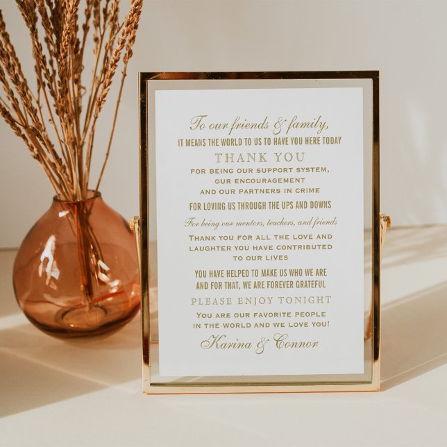 Poster Placa de mensagem de agradecimento de casamento em (Criador carregado)