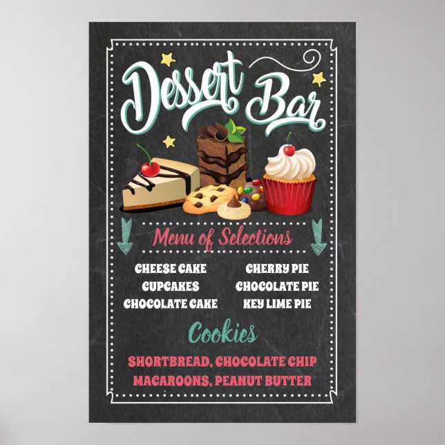 Poster Placa de Menu de Barra de Sobremesa (Frente)