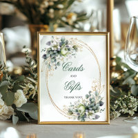 Placa de Mesa Cartões e Presentes Botanical Green