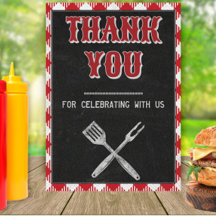 Poster Placa de Mesa de Agradecimento de Aniversário de C