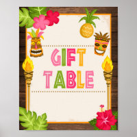 Placa de Mesa de Presentes Luau