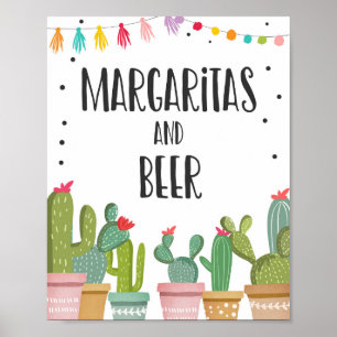 Poster Placa de Mesa Festa Cacto Bar de Margaritas e Cerv