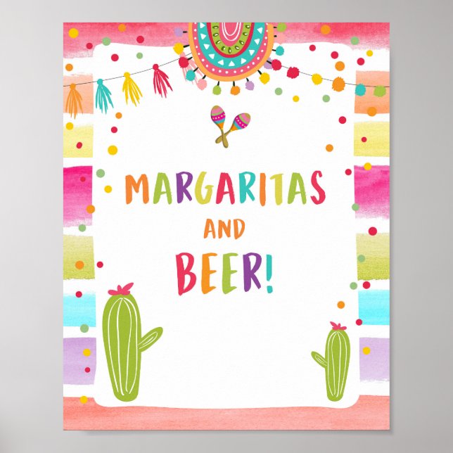 Poster Placa de Mesa Festa Cacto Bar de Margaritas e Cerv (Frente)