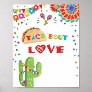 Poster Placa de Mesa Fiesta do Cacto Mexicano Taco Bout L