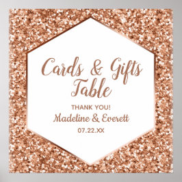 Poster Placa de Mesa Glitter Dourada e presentes