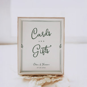 Poster Placa de Mesa para Presentes e Cartões de Casament