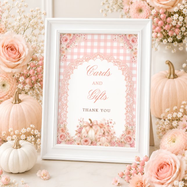 Poster Placa de Mesa Pumpkin Bow Floral Cards & Gifts (Criador carregado)