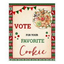 Placa de Natal para Votar nos Seus Cookies Favorit