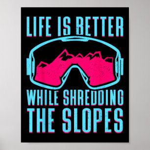 Poster Placa de neve retrô Ski Óculos Vintage 80s 90s Esq