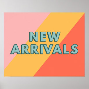 Poster Placa de Novas Chegadas, Estilo Retrô Novas Chegad