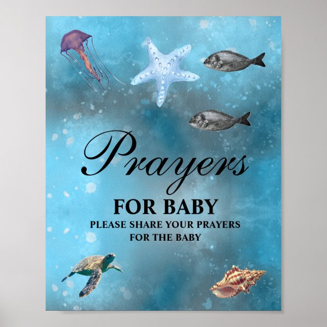 Poster Placa de Oração Arco-Íris para Chá de Bebê (Frente)