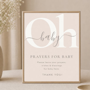 Poster Placa de Orações para Chá de Bebê Boho Neutro Terr