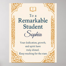 Poster Placa de Parabéns Elegante para um travamento notá