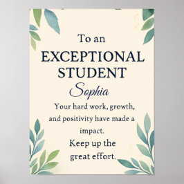 Poster Placa de Parabéns Elegante para uma Rua excepciona