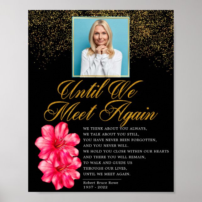 Poster Placa de poema de funeral floral elegante (Frente)
