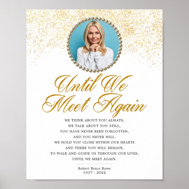 Poster Placa de poema fúnebre memorial de foto elegante (Frente)