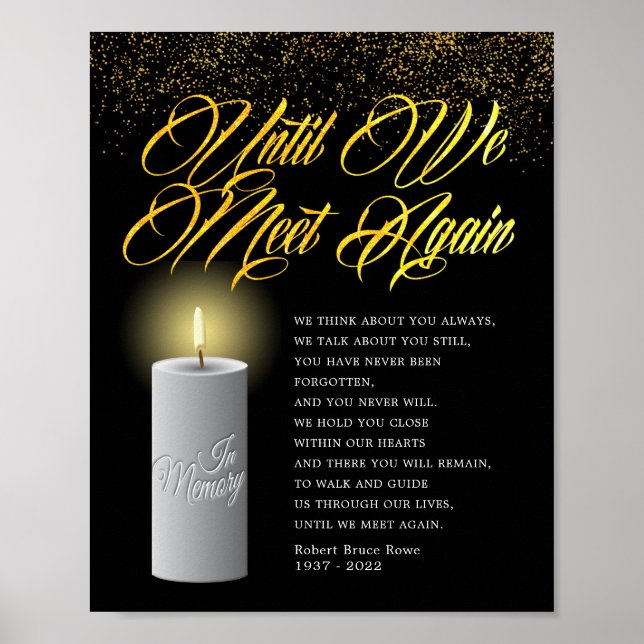 Poster Placa de Poema Funerário Até Nos Reencontrarmos (Frente)
