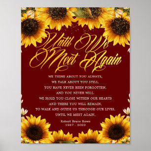 Poster Placa de Poema Funerário Girassol Até Nos Encontra