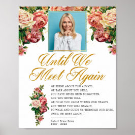 Poster Placa de poema memorial fúnebre de rosas elegantes