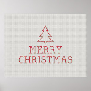 Pôster Placa de ponto cruz Feliz Natal