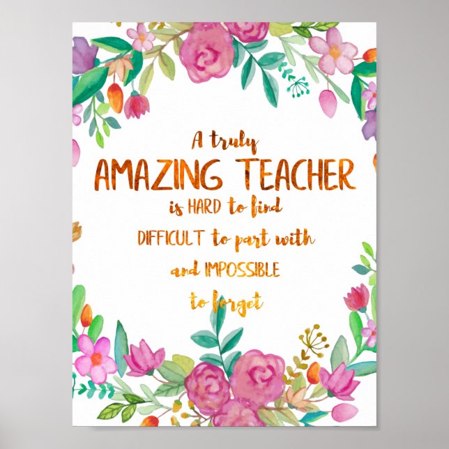 Poster Placa de Presente de Agradecimento ao Professor In (Frente)