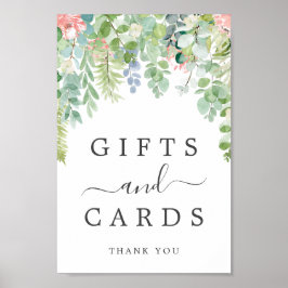 Poster Placa de Presentes e Cartões Verdejante