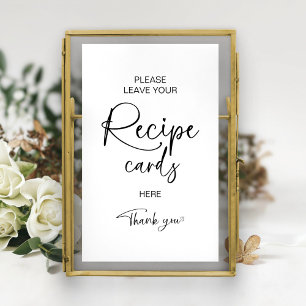Poster Placa de Receita de Chá de Noiva Personalizada