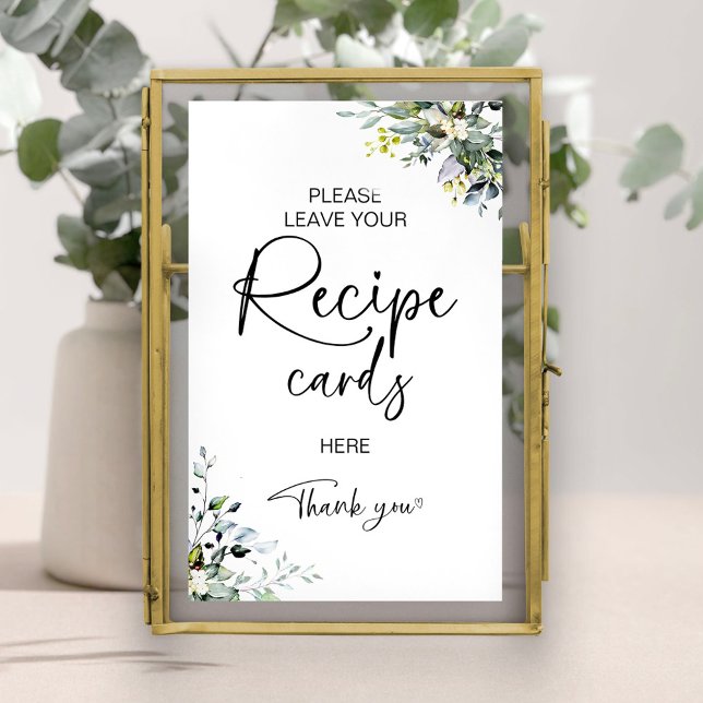 Poster Placa de Receita de Chá de Noiva Verde (Criador carregado)