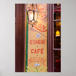 Poster Placa de Restaurante, Paris, França