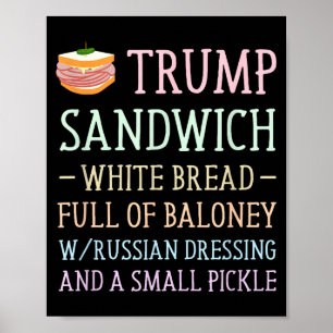 Poster Placa de sanduíche anti trump engraçada Anti trump
