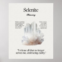Placa de Significado de Cristal de Pedra Selenita