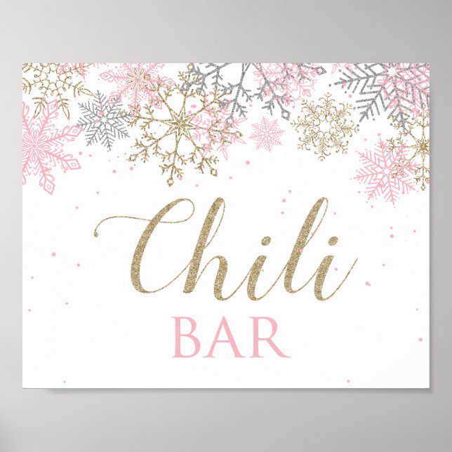 Poster Placa de Sinalização para Bar de Chili de Aniversá (Frente)