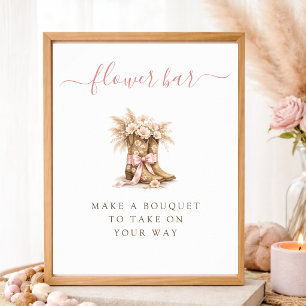 Poster Placa de Sinalização para Bar de Flores de Chá de