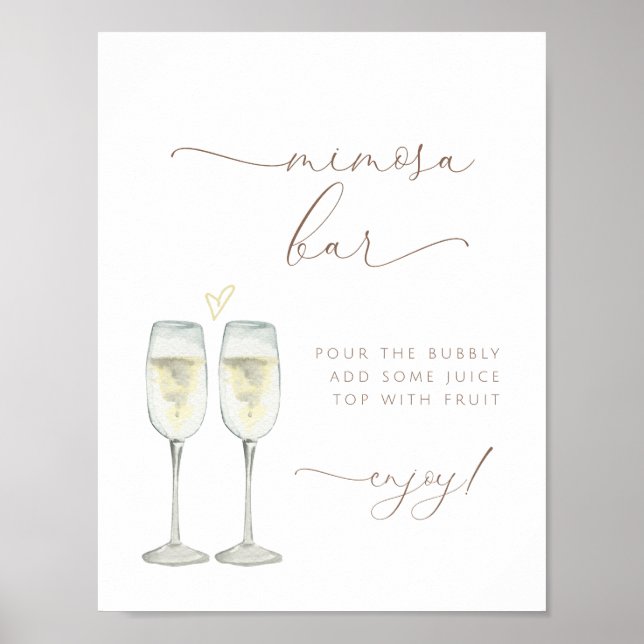 Poster Placa de Sinalização para Bar de Mimosa Brunch e E (Frente)