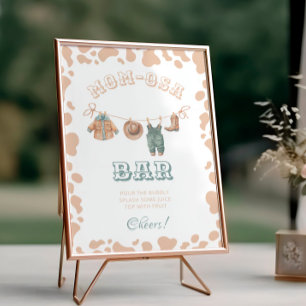 Poster Placa de Sinalização para Bar Mom-osa de Chá de Be
