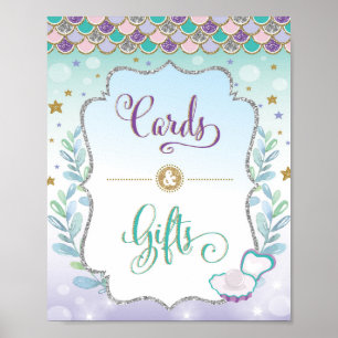 Poster Placa de Sinalização para Bebê Cauda de Sereia de
