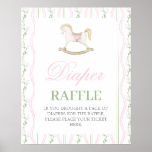 Poster Placa de sorteio de fraldas para baby shower de me