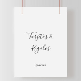 Poster Placa de Tarjetas e Presentes em Espanhol Simples