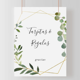 Poster Placa de Tarjetas e Presentes Verde Tropical Espan