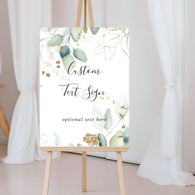 Poster Placa de Texto Personalizado Caligrafia Eucalipto  (Criador carregado)