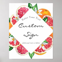 Placa de texto personalizado Citrus