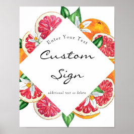 Poster Placa de texto personalizado Citrus