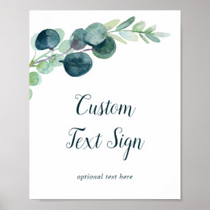 Poster Placa de Texto Personalizado para Chá de Bebê de N