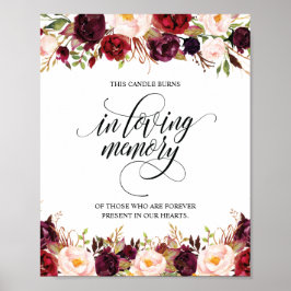 Poster Placa de Vela Memorial Em Memória Amorosa