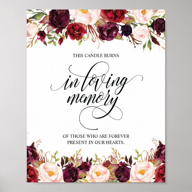 Poster Placa de Vela Memorial Em Memória Amorosa (Frente)