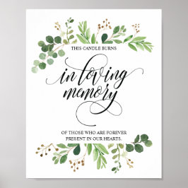 Poster Placa de Velas Memorial Em Memória Amorosa