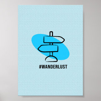 Poster Placa Direcional Wanderlust - Minimalista