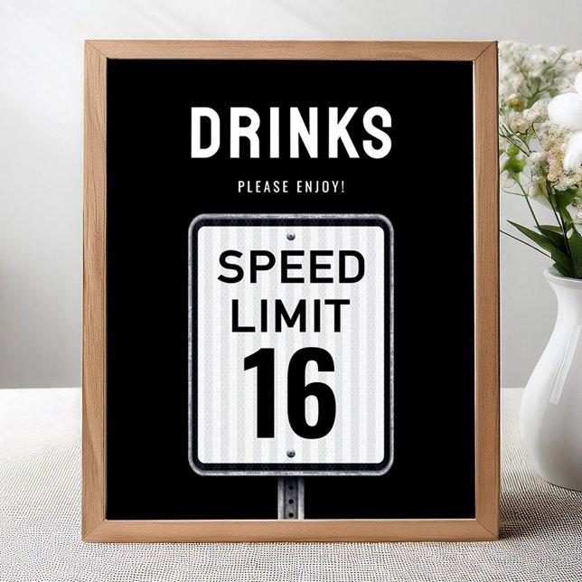 Poster Placa do canto das bebidas Limite de velocidade do (Criador carregado)