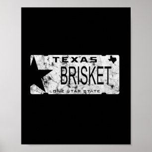Poster Placa do Estado do Texas Brisket Pitmaster de Chur