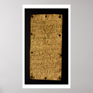 Pôster Placa Dourado com inscrição do Phoenician, do